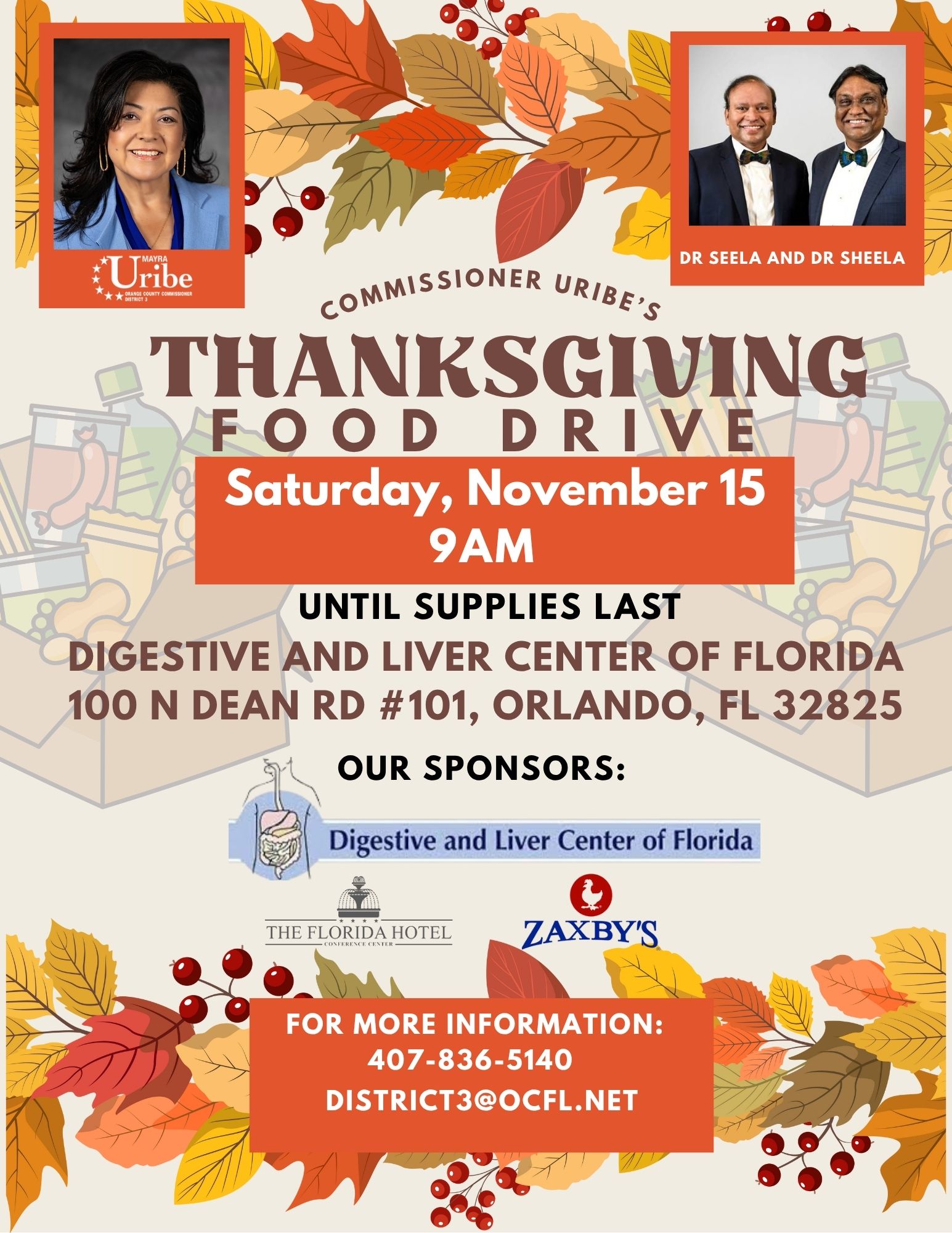 Thanksgiving Food Drive event flyer