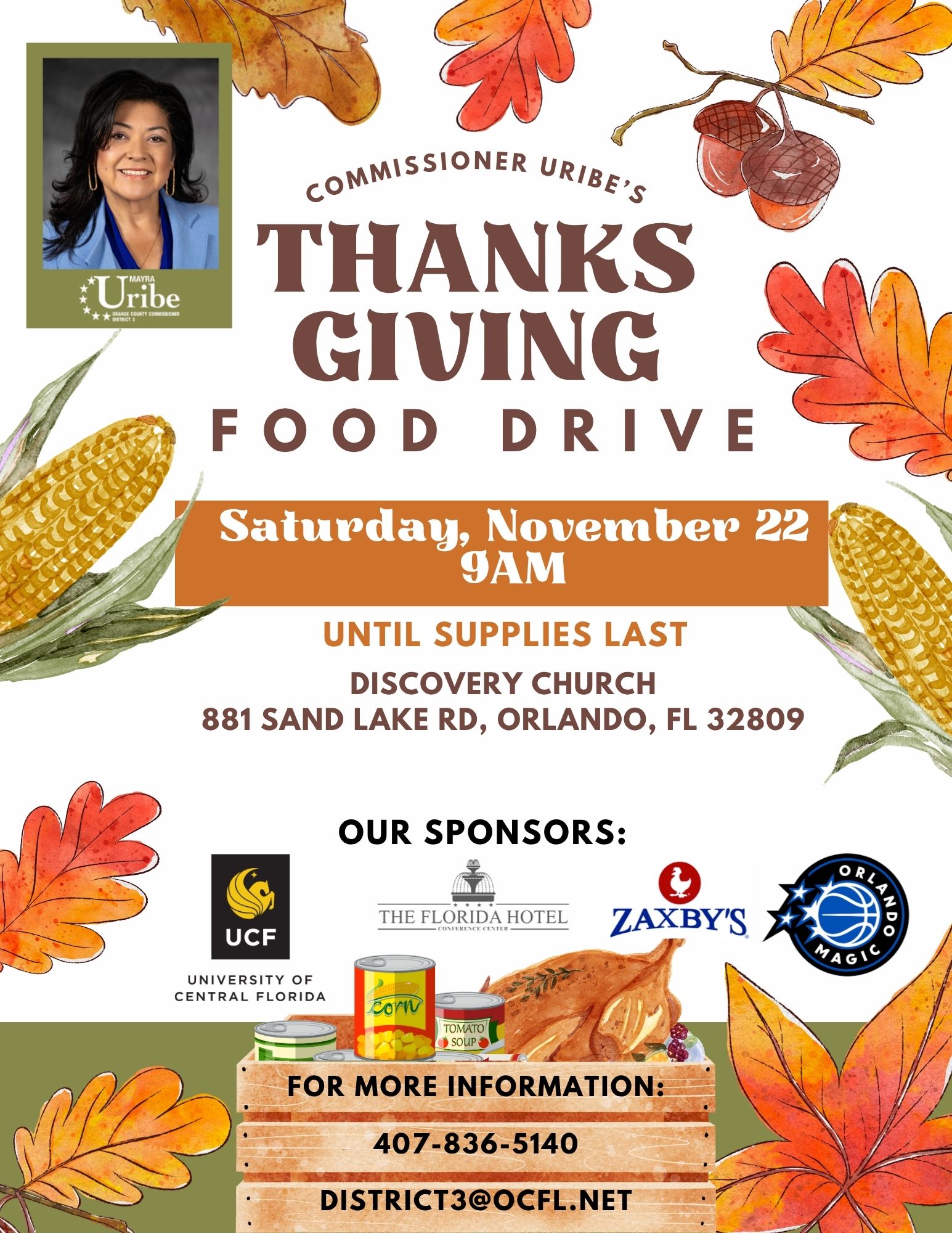 Thanksgiving Food Drive event flyer