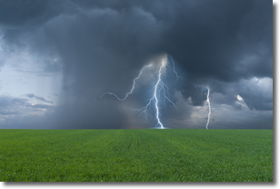 Lightning storms in the distance